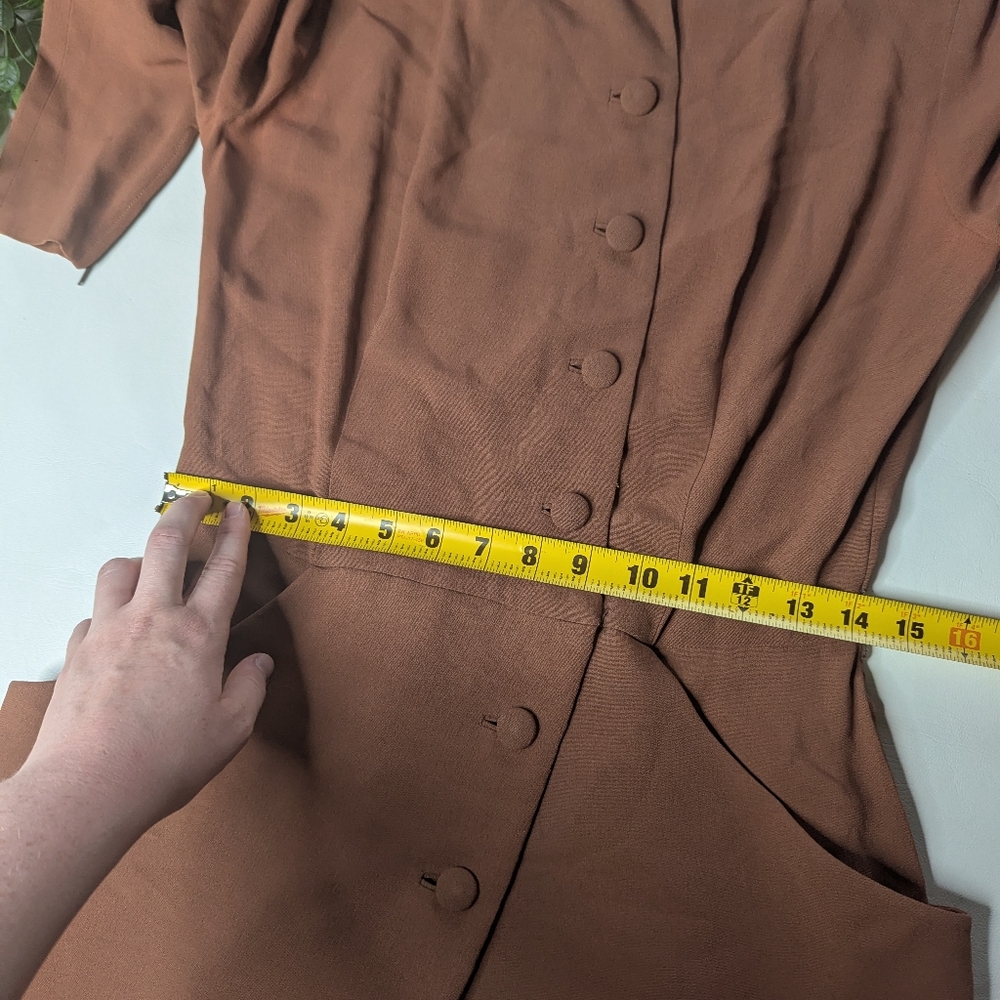 Vintage 1940s Wiley Samuelson original Dress Brown - Picture 7 of 12